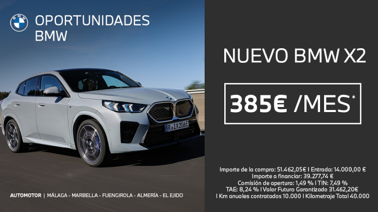 Nuevo BMW X2 desde 385€/mes*