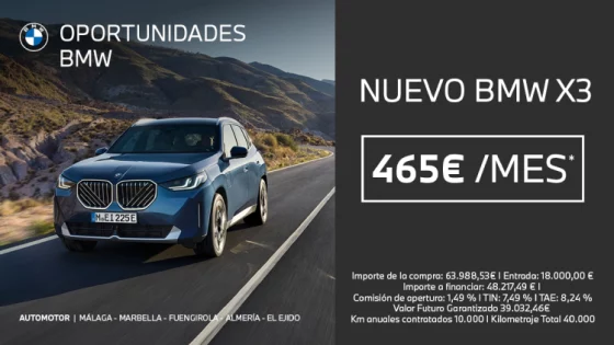 Nuevo BMW X3 desde 465€/mes*