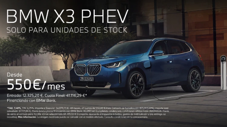 Nuevo BMW X3 PHEV desde 550€/mes*